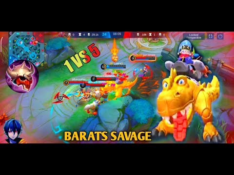 BARATS SAVAGE | 1 VS 5 | MOBILE LEGEND | EPIC COMEBACK | BEST BUILD 2022