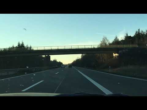 Driving on the Autobahn outside Hamburg Germany