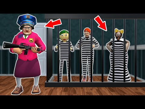 Scary Teacher Cop vs Granny, Baldi, Grandpa Prisoners - funny horror animation (p.203)