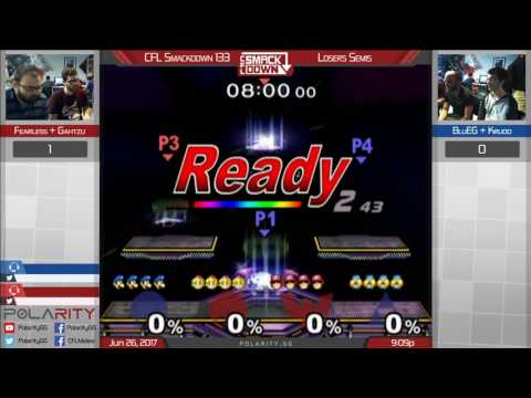 CFL Smackdown 133 Melee - Fearless + Gahtzu vs BluEG vs Krudo - Doubles Losers Semis