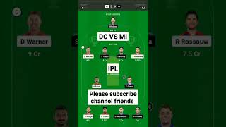 dc vs mi dream11 prediction | dc vs mi dream11 prediction 2023 | dc vs mi dream11 team 2023