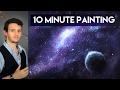 Painting a Galaxy and Stars with Acrylics in 10 Minutes!