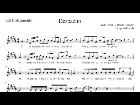 "Despacito" - Luis Fonsi feat. Daddy Yankee Alto Sax Cover | Sheet Music PDF | Lyrics