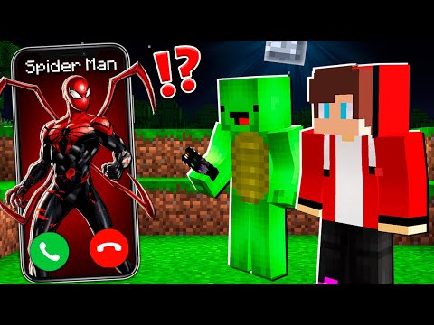 Creepy Spider Man CALLS JJ and Mikey at 3 AM?! - Minecraft Maizen