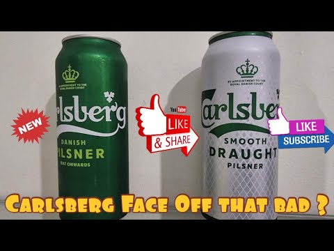Carlsberg Face Off Danish Pilsner 5.0% ABV VS Smooth Draft 4.8% ABV