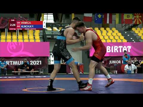 1/2 GR - 97 kg: A. VIEWEG (GER) v. P. HLINCHUK (BLR)