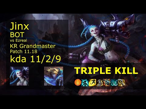 Jinx ADC & Leona vs Ezreal & Maokai - KR Grandmaster 11/2/9 Patch 11.18 Gameplay // [롤] 징크스 vs 이즈리얼