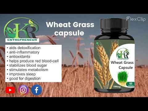 Wheat grass capsule, 60 capsules