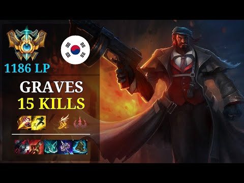 Graves Jungle vs Nidalee - 15 kills - Tarzan KR Challenger (1186 LP) Patch 10.21