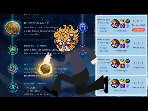 KLEPTOMANCY HEIMERDINGER IS THE BEST TOP LANER! EXTREME GOLD FARMING! 33 SECOND R COOLDOWN!