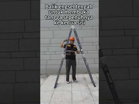Gambar Fixsteps Tangga Lipat Aluminium 4.64 Meter 4x4 Step - Abu-Abu
