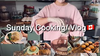 【カナダ暮らしと家庭料理🇨🇦】焼くだけシナモンロール/クリスピーチキンラップ/かぼちゃとシナモンのマフィン作り置き/クリーミーマッシュルームチキン