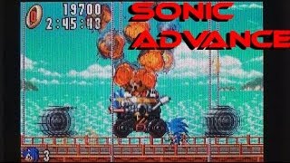 Sonic Advance playing on the Game Boy Advance (GBA SP AGS-101)
