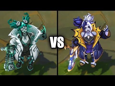Fright Night Zeri vs Prestige Fright Night Zeri Skins Comparison (League of Legends)