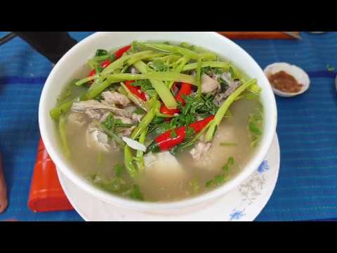 Sweet And Sour Head Fish Soup With Morning Glories - Khmer Traditional Soup