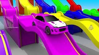 Learn Colors with Sports Cars Color Sliders Jumping Track | Sports Cars Toys | Super Games 2023