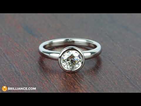 1 Carat Bezel Solitaire Engagement Ring In White Gold