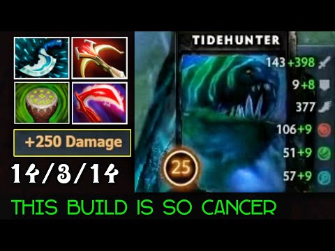 Tidehunter OffLane - Cancer Build Is Back! Desolator + Daedalus 14Kills Divine Top Rank 7.22 Dota 2