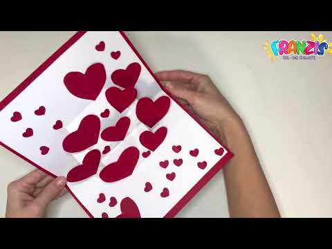DIY Pop up Karte Herzen, Valentinstag, Valentine's Day, Greeting card, beautiful greeting card