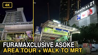 FuramaXclusive Asoke What’s Around + Night Walk to Sukhumvit MRT | Thailand (4K)