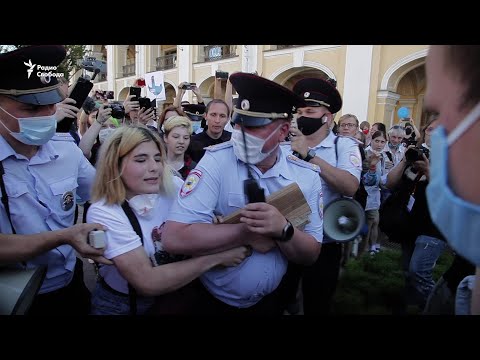 Задержания на акции в поддержку Хабаровска в Петербурге