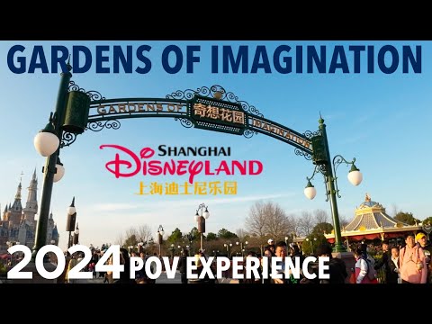 Gardens of Imagination Evening Walkthrough in 4k - Shanghai Disneyland 2024