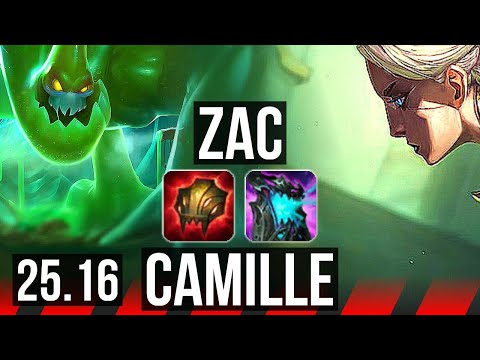 ZAC vs CAMILLE (TOP) | Dominating | KR Master | 25.16