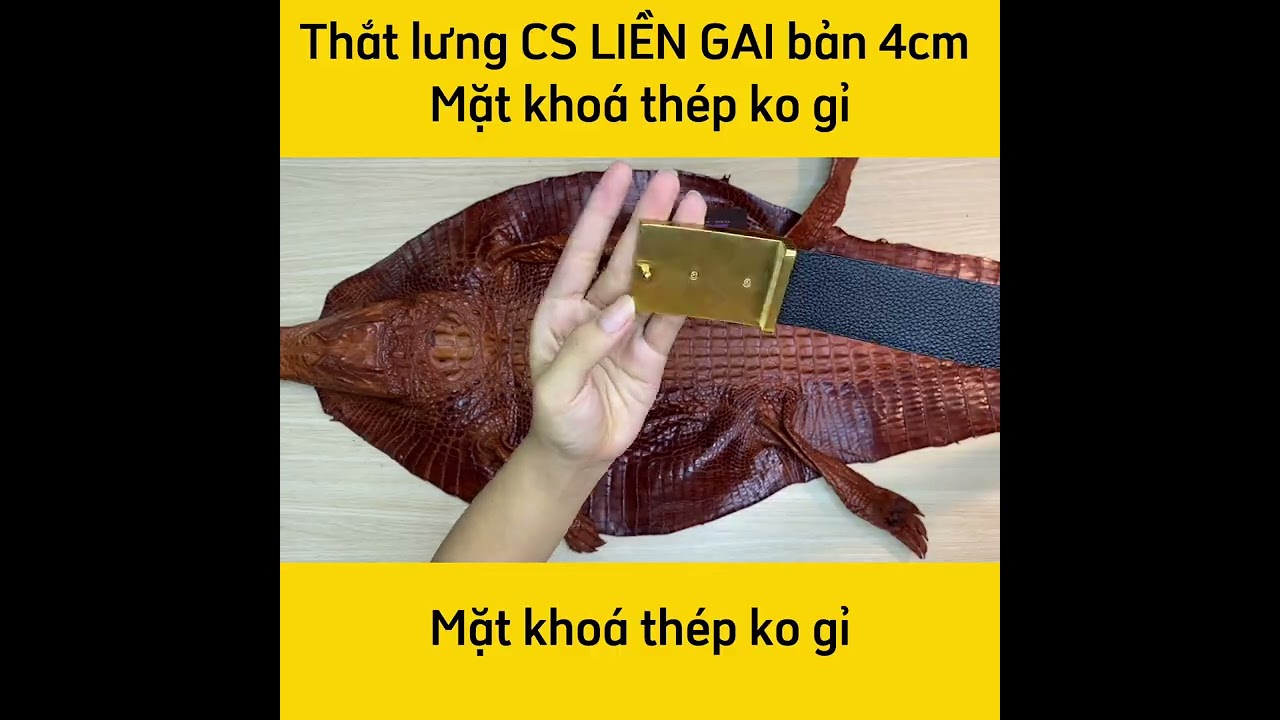 Thắt Lưng Cá Sấu Liền Gai 4cm [MẶT KHÓA THÉP KO GỈ HÌNH CÁ SẤU ĐẸP ĐẲNG CẤP] CSN50D1