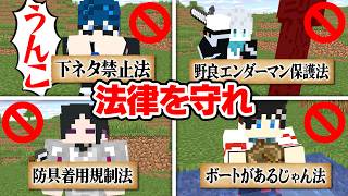 【マインクラフト😜】オリジナル法律を守らないと即死！？【マイクラ実況】