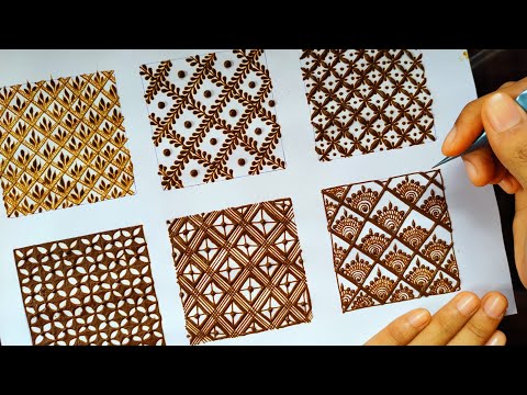 How to: 6 different Henna grids / Heavy Bridal Henna Grids / Henna tutorial by Thouseens Henna