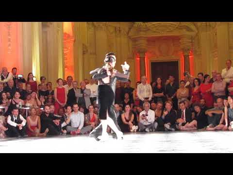  Fatima Vitale  and  Javier Rodriguez  are  dancing  to  the  milonga  "  Sacachispas  "  by  Julio de Caro  at  Torino Tango Festival  in  2019