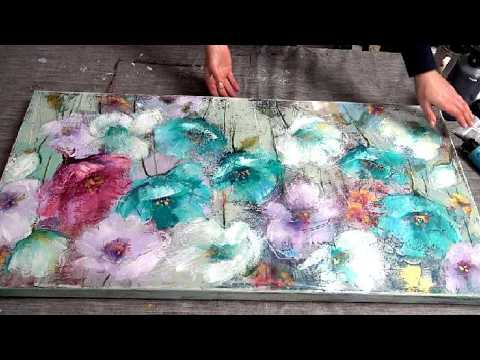 Wow effect acrylic painting, simple abstract /chalk paint / large canvas