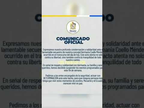 ⚠️ La concejal de Mocache, Germania Coello, fue secuestrada en el recinto Peñafiel, en Los Ríos.