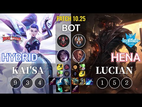 KT HyBriD Kai'Sa vs hyF Hena Lucian Bot - KR Patch 10.25