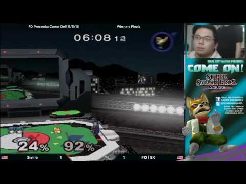 FD Presents: Come On!! 11/5/16: Singles - Winners Finals: Smile (Marth) vs. FD | SK (Fox)