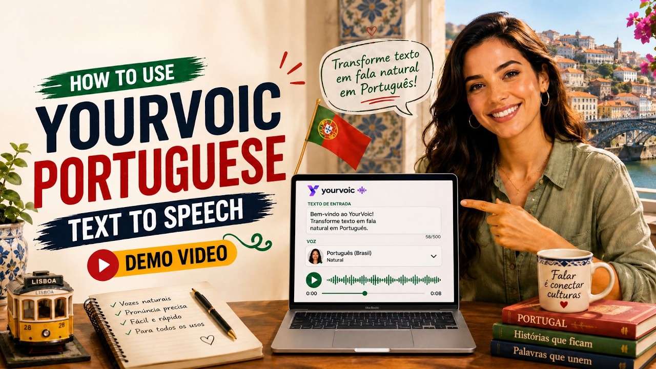 Free Portuguese text to speech AI voice generator online tutorial