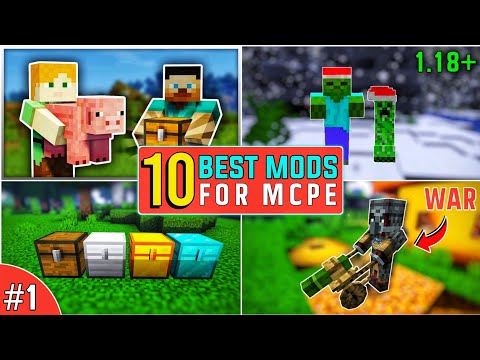Top 10 Best Mods For Minecraft PE || Mods For MCPE 1.18 || UG Adventure ||