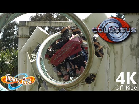 Colossus - 4K UHD Off-Ride - Thorpe Park - Intamin 10 Inversion Coaster - Cinematic