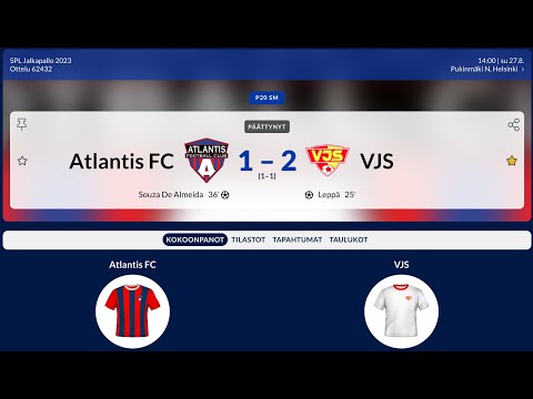 Jälkipelit SM 2023 Atlantis - VJS 27.8.2023