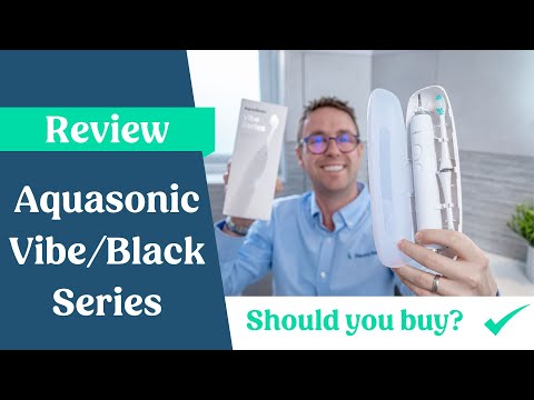 Aquasonic Black Series Ultra Whitening Toothbrush – ADA Accepted Electric Toothbrush- 8 Brush Heads & Travel Case – 40,000 VPM Electric Motor & Wireless Charging - 4 Modes w Smart Timer video review thumbnail
