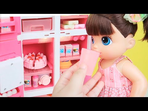 BABY ALIVE DUDA ARUMA MINI GELADEIRA COM COMIDINHAS!
