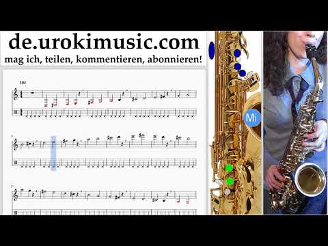 Saxophonunterricht Tenor Shakira - Me Enamoré Noten Lernen Teil#1 um-i995