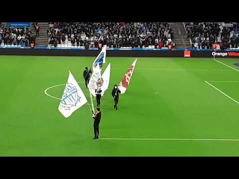 OM Brest, entrée des joueurs, pensée à Sergio Ramos le mercenaire L1 J17 le 4 décembre