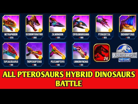 ALL PTEROSAURS HYBRID DINOSAURS BATTLE | Jurassic World The Game