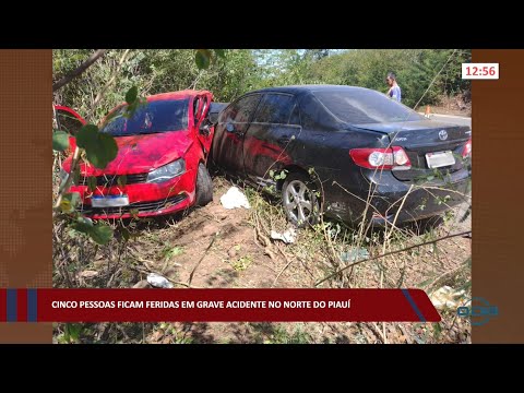Cinco pessoas ficam feridas em grave acidente no norte do Piauí 09 08 2022