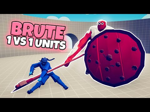 BRUTE 1 VS 1 EVERY UNIT | TABS MODDED GAMEPLAY