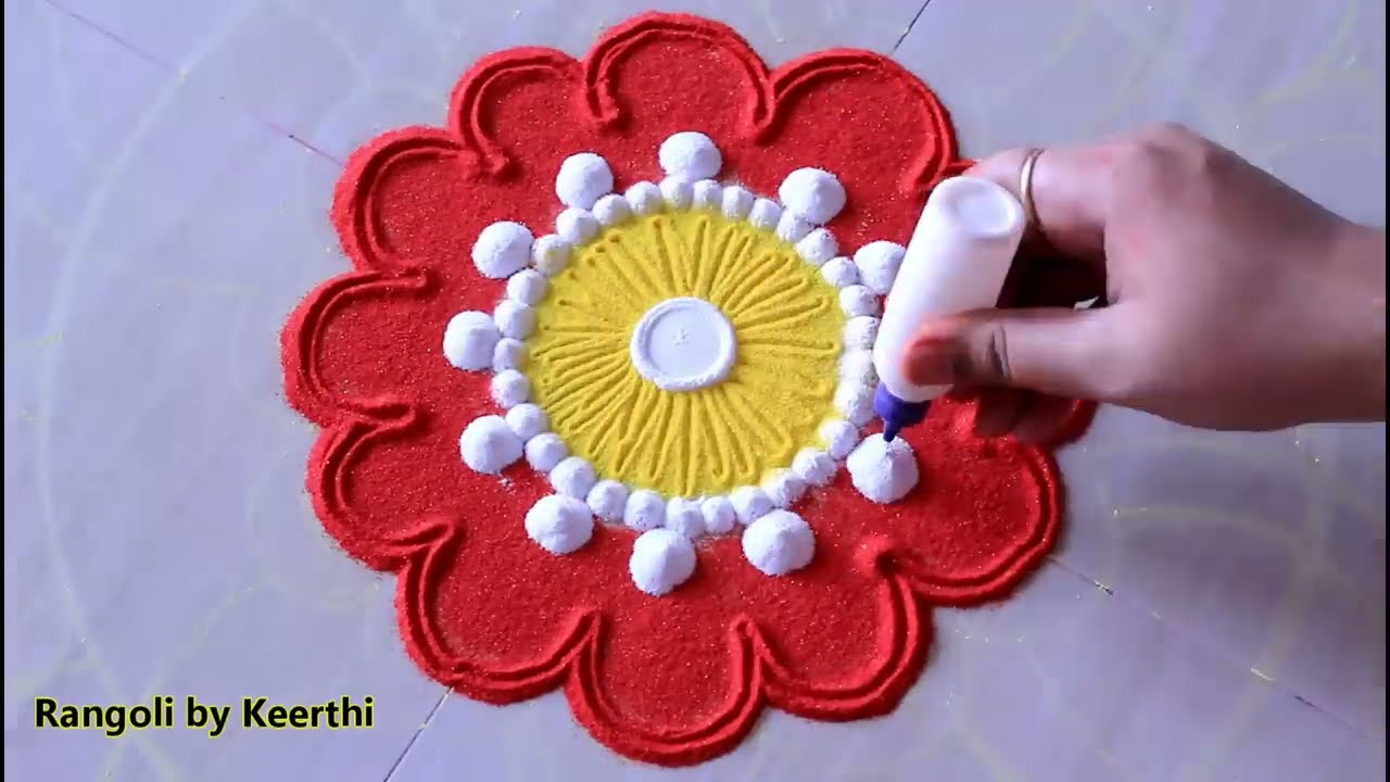 rangoli design with colors by keerthi