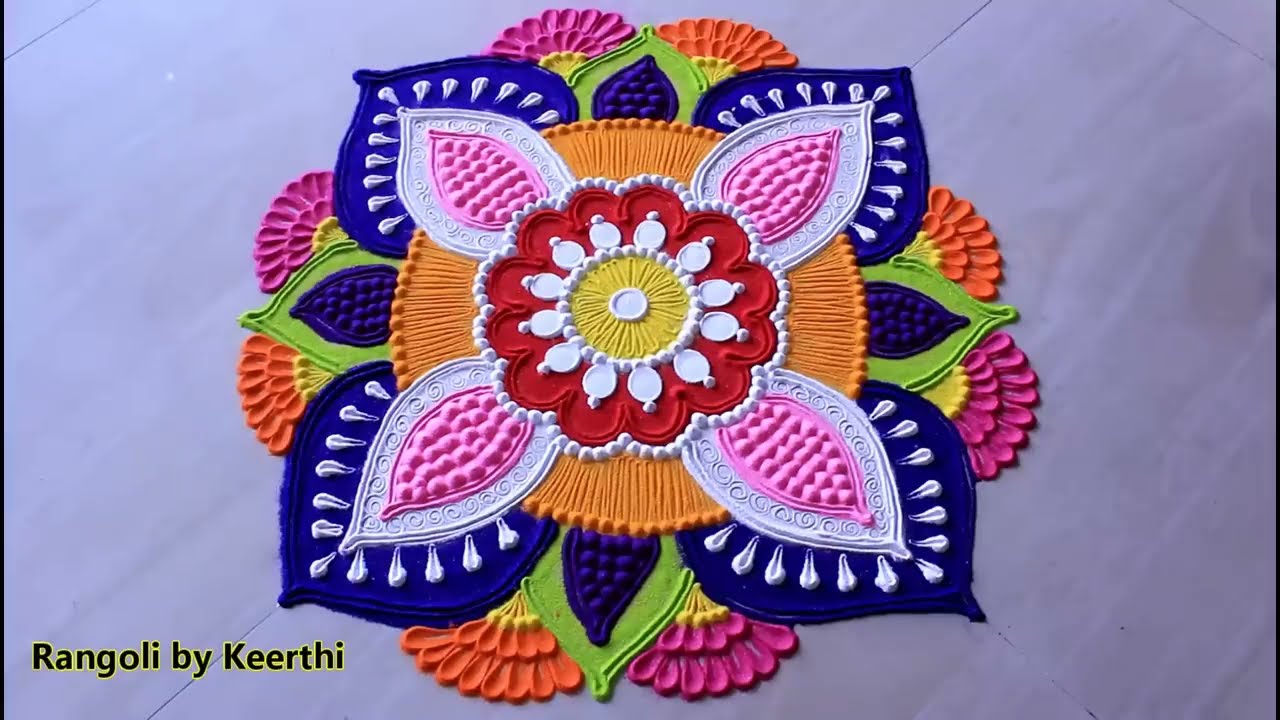 rangoli design with colors by keerthi