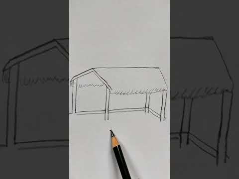 cow shed easy drawing #shorts #art #kidsda