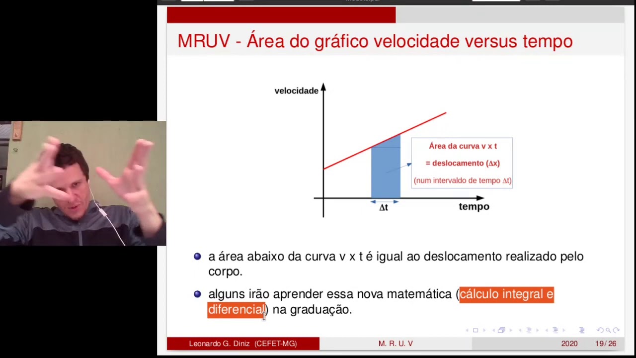 Área do gráfico velocidade x tempo